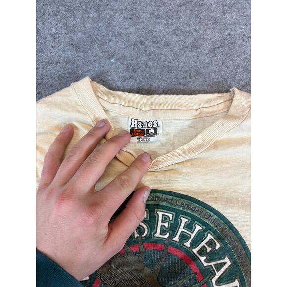 Vintage 80s Moosehead Canadian Lager Beer Tshirt Men XL Moose On The Loose USA - Picture 3 of 7